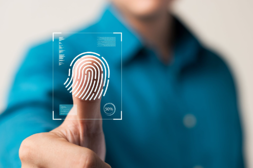 Guy with his fingerprint on glass