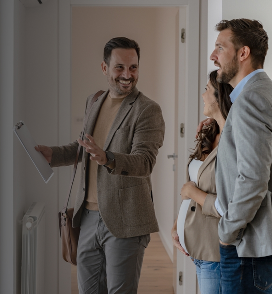 Realtor showing couple a home